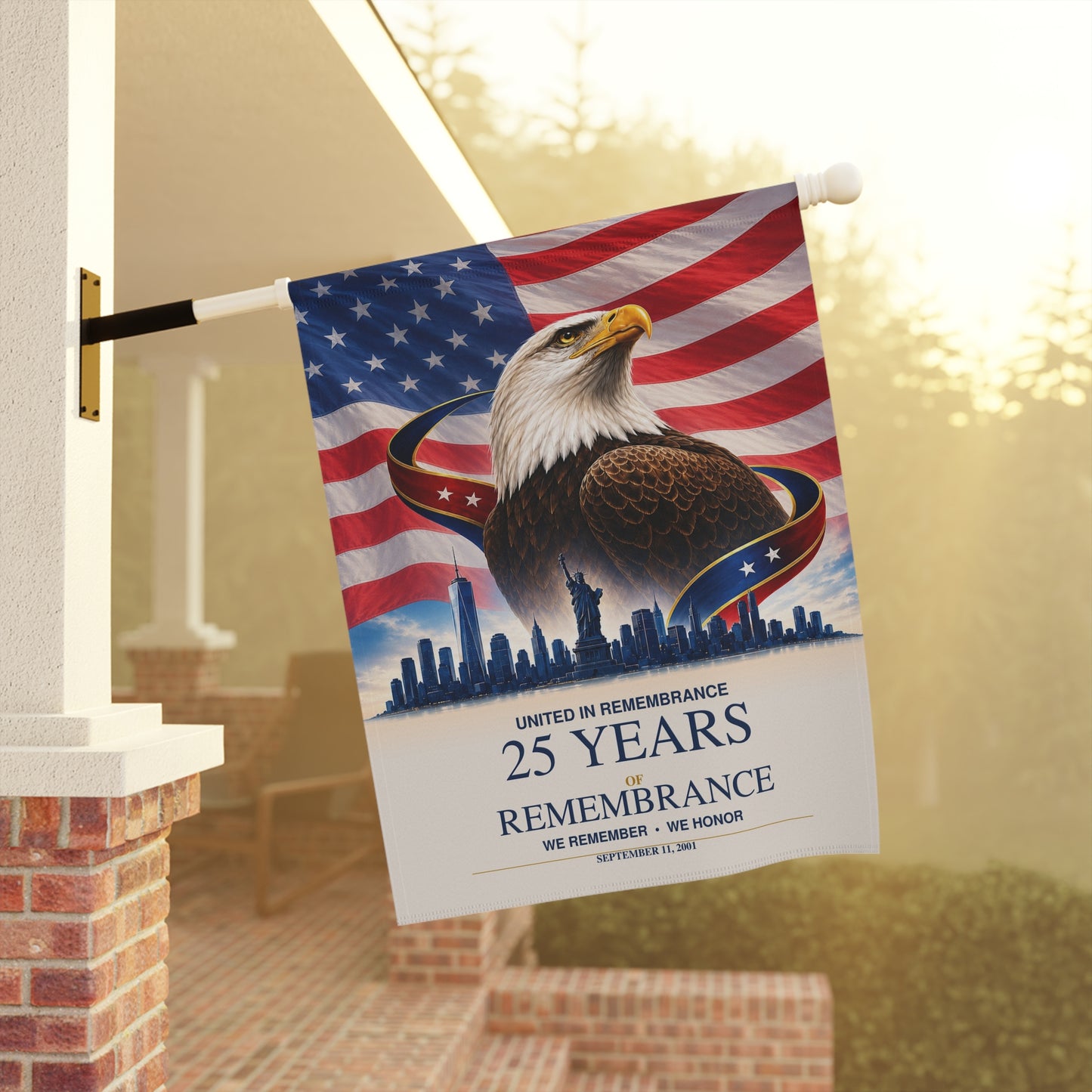 25 Years of Remembrance Flag — Patriot Day American Eagle Garden & House Banner, Double-Sided, Made in USA