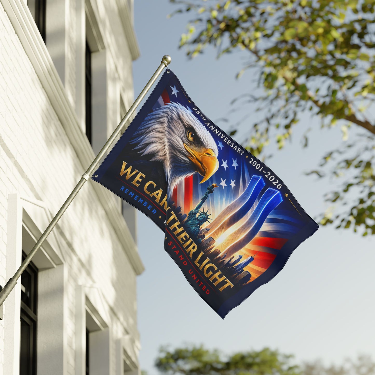 9/11 Memorial We Carry Their Light Double-Sided 36 x 60 Patriotic Flag | 25th Anniversary 2001–2026