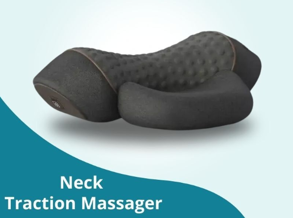 Heat & Traction Comfort Neck Relief Pillow – Ergonomic 4-in-1 Massager