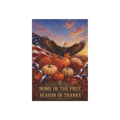 Thanksgiving Flag — Home of the Free Season of Thanks, Patriotic Eagle & Harvest Decor | Garden & House Sizes