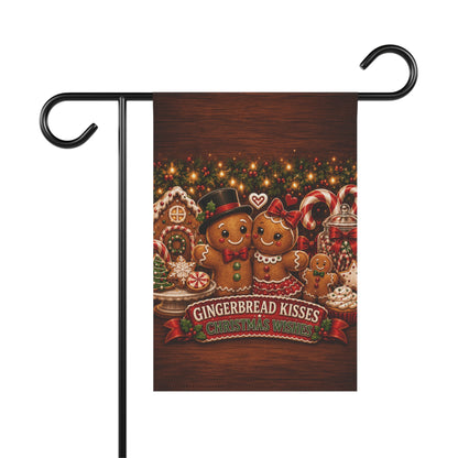 Christmas Flag — Gingerbread Kisses Christmas Wishes, Cookie & Candy Cane Decor | Garden & House Sizes