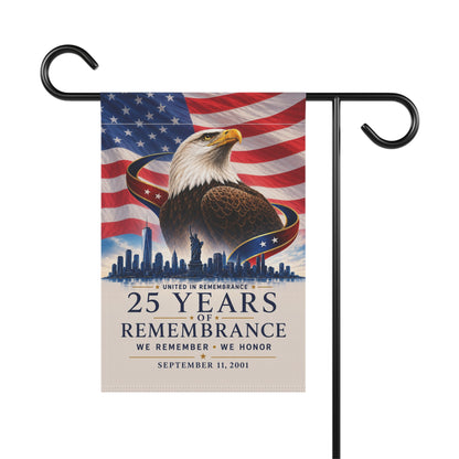 25 Years of Remembrance Flag — Patriot Day American Eagle Garden & House Banner, Double-Sided, Made in USA