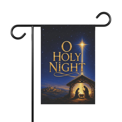 Christmas Flag — O Holy Night, Nativity Scene & Bethlehem Star | Garden & House Sizes