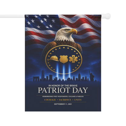 Patriot Day Flag — In Honor of the Brave, First Responder Tribute Garden & House Banner, Double-Sided, Made in USA