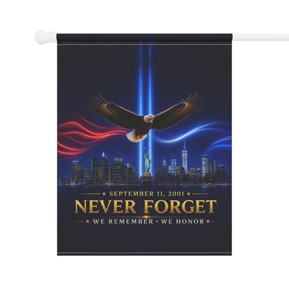 9/11 Memorial Flag — Never Forget, We Remember We Honor Patriot Day Tribute | Garden & House Sizes