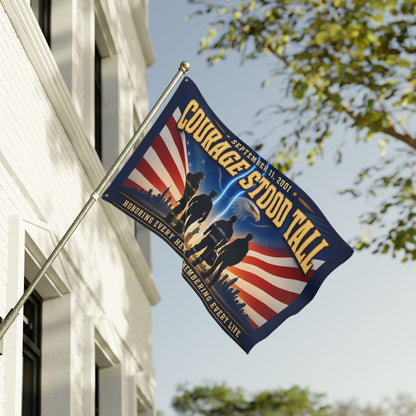 9/11 Memorial Pole Flag — Courage Stood Tall, First Responder Tribute, Double-Sided 36″ × 60″