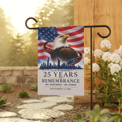 25 Years of Remembrance Flag — Patriot Day American Eagle Garden & House Banner, Double-Sided, Made in USA