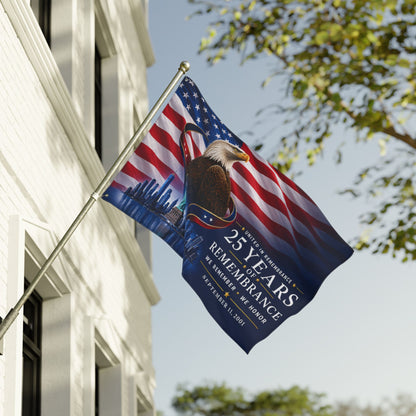 9/11 Memorial Pole Flag — 25 Years of Remembrance, 25th Anniversary 2001–2026, Double-Sided 36″ × 60″ Patriot Day Tribute
