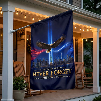 9/11 Memorial Flag — Never Forget, We Remember We Honor Patriot Day Tribute | Garden & House Sizes
