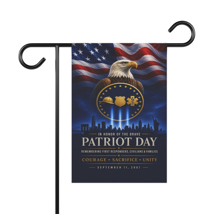 Patriot Day Flag — In Honor of the Brave, First Responder Tribute Garden & House Banner, Double-Sided, Made in USA