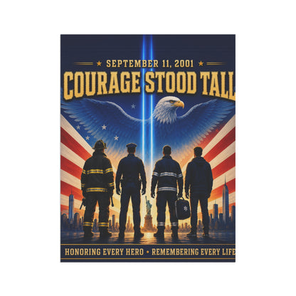9/11 Memorial Flag — Courage Stood Tall, First Responder Tribute | Garden & House Sizes