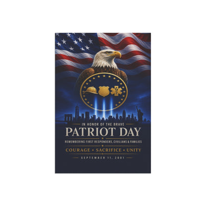 Patriot Day Flag — In Honor of the Brave, First Responder Tribute Garden & House Banner, Double-Sided, Made in USA