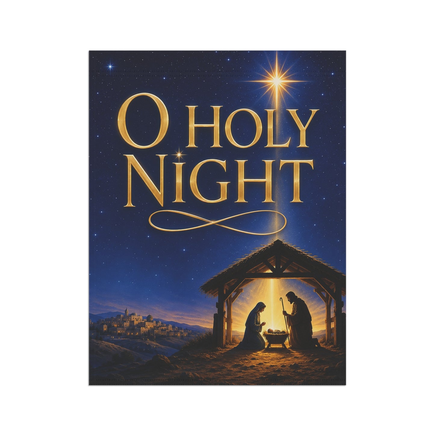 Christmas Flag — O Holy Night, Nativity Scene & Bethlehem Star | Garden & House Sizes