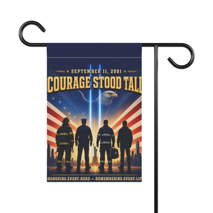 9/11 Memorial Flag — Courage Stood Tall, First Responder Tribute | Garden & House Sizes