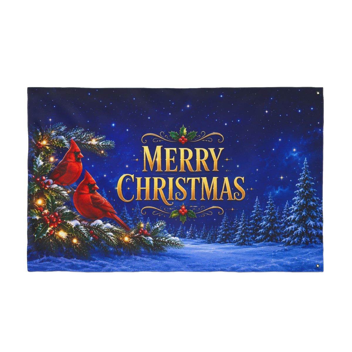 Merry Christmas Cardinals — 3x5 Ft