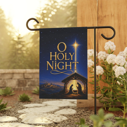 Christmas Flag — O Holy Night, Nativity Scene & Bethlehem Star | Garden & House Sizes