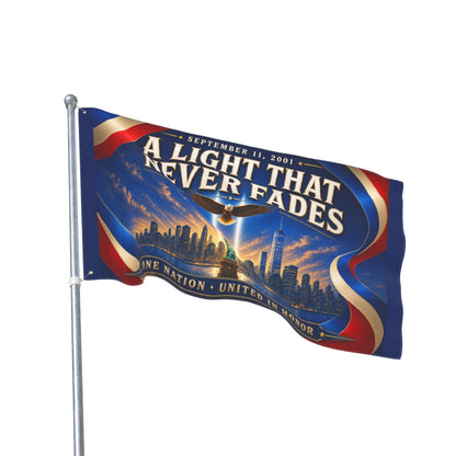 9/11 Memorial Pole Flag — A Light That Never Fades, Patriotic Remembrance Tribute, Double-Sided 36″ × 60″