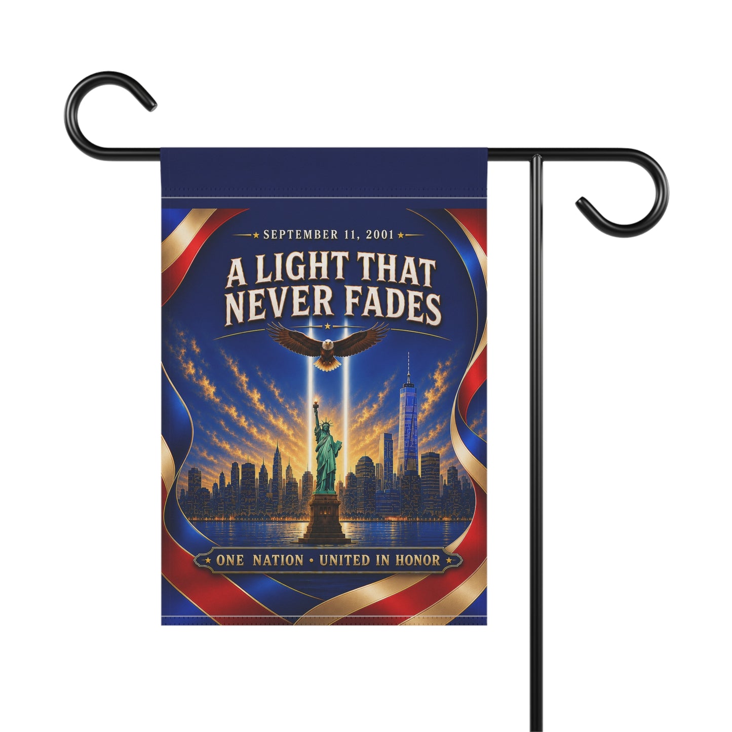 9/11 Memorial Flag — A Light That Never Fades, Patriotic Remembrance Tribute | Garden & House Sizes