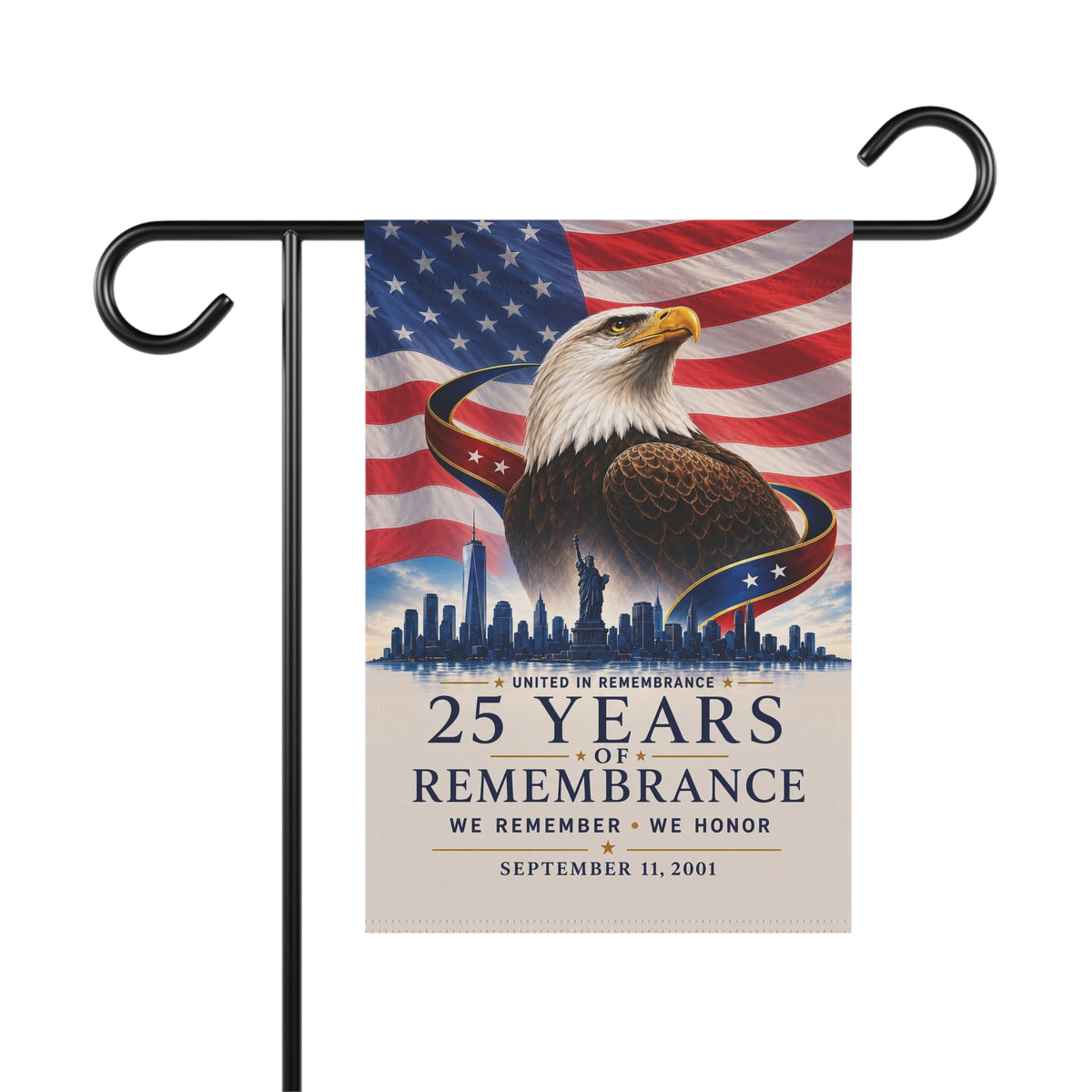 25 Years of Remembrance Flag — Patriot Day American Eagle Garden & House Banner, Double-Sided, Made in USA