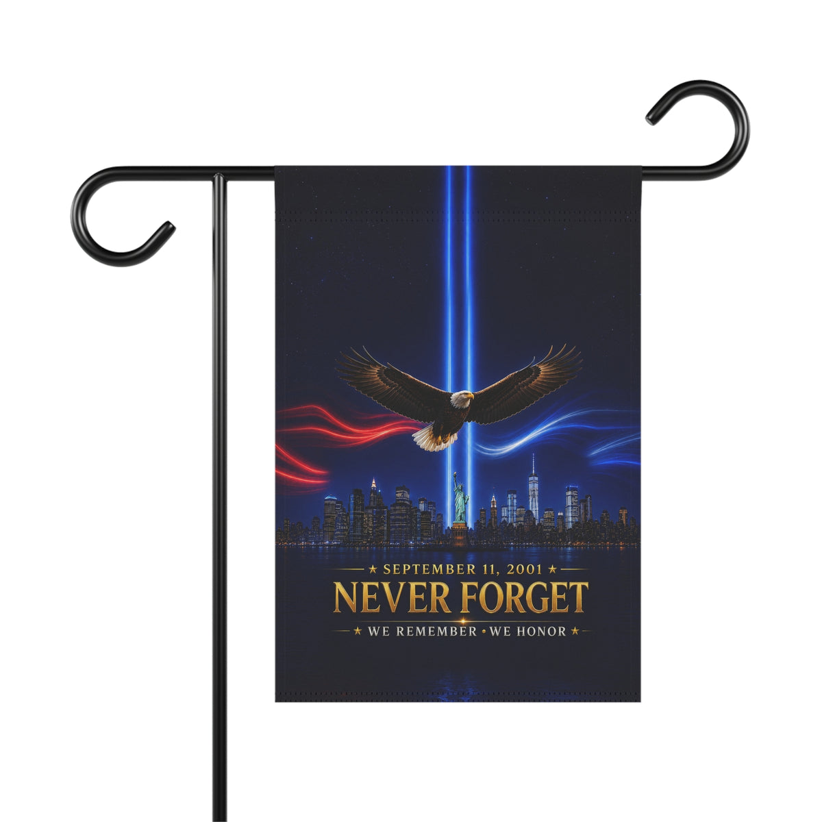 9/11 Memorial Flag — Never Forget, We Remember We Honor Patriot Day Tribute | Garden & House Sizes