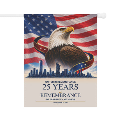 25 Years of Remembrance Flag — Patriot Day American Eagle Garden & House Banner, Double-Sided, Made in USA