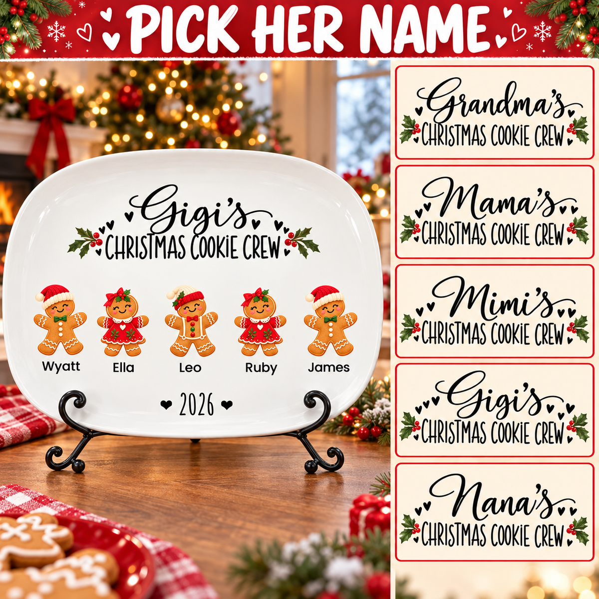 Title choices: Grandma's, Mama's, Mimi's, Gigi's or Nana's Christmas Cookie Crew