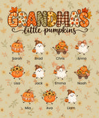 Grandma's Little Pumpkins blanket in Tan, 11 grandkids