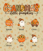 Grandma's Little Pumpkins blanket in Tan, 6 grandkids
