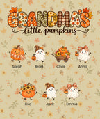 Grandma's Little Pumpkins blanket in Tan, 7 grandkids