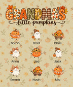 Grandma's Little Pumpkins blanket in Tan, 9 grandkids