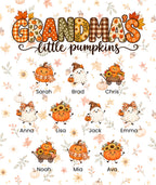 Grandma's Little Pumpkins blanket in White, 10 grandkids