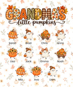Grandma's Little Pumpkins blanket in White, 11 grandkids