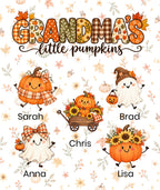 Grandma's Little Pumpkins blanket in White, 5 grandkids