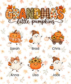 Grandma's Little Pumpkins blanket in White, 6 grandkids