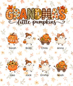 Grandma's Little Pumpkins blanket in White, 8 grandkids