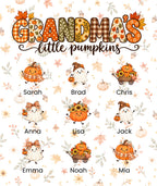 Grandma's Little Pumpkins blanket in White, 9 grandkids