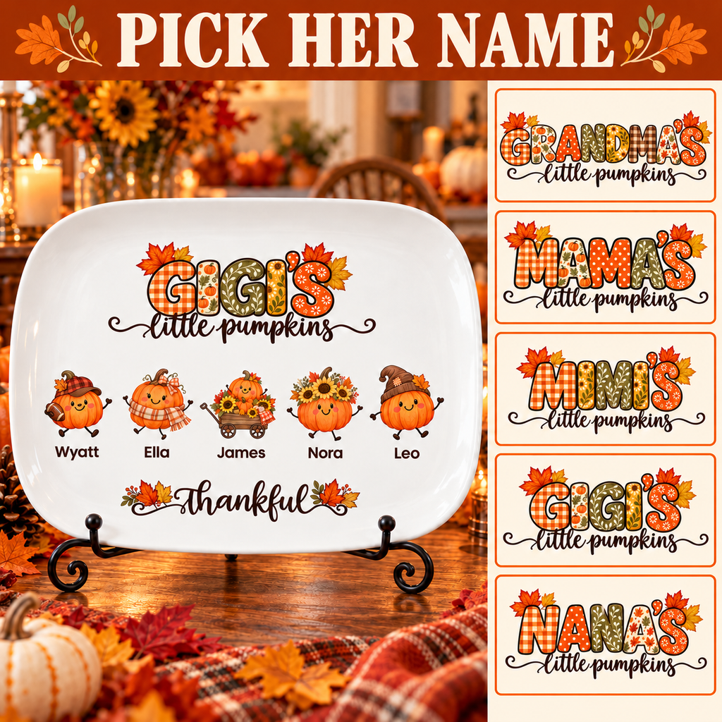 Title choices: Grandma's, Mama's, Mimi's, Gigi's or Nana's little pumpkins