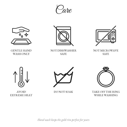 Care instructions for the ceramic keepsake jewelry dish