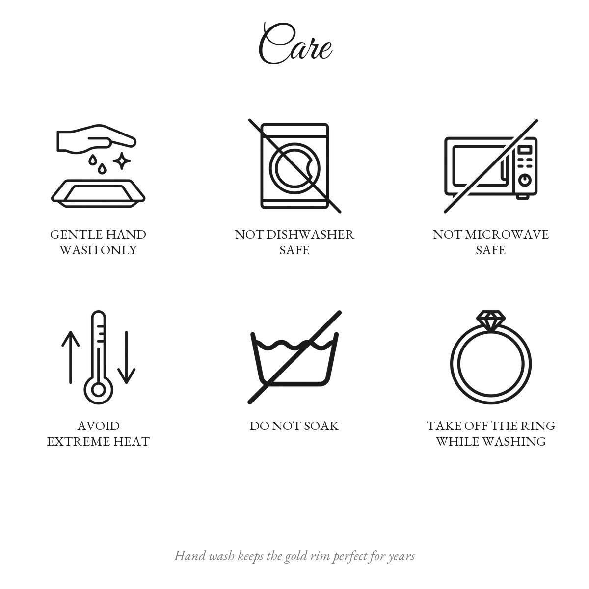 Care instructions for the ceramic keepsake jewelry dish