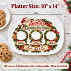 Platter size 10 x 14 inches, microwave and dishwasher safe, unbreakable, made in the USA